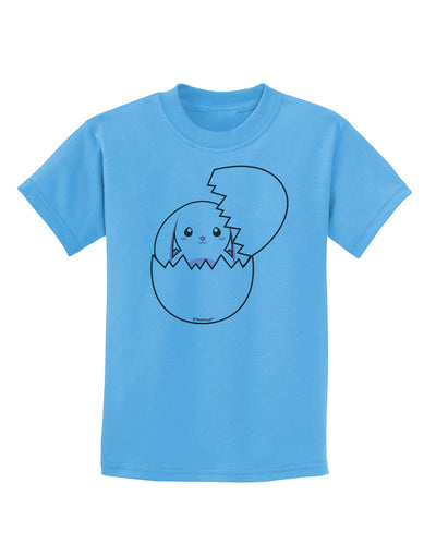 Cute Easter Bunny Hatching Childrens T-Shirt by TooLoud-Childrens T-Shirt-TooLoud-Aquatic-Blue-X-Small-Davson Sales