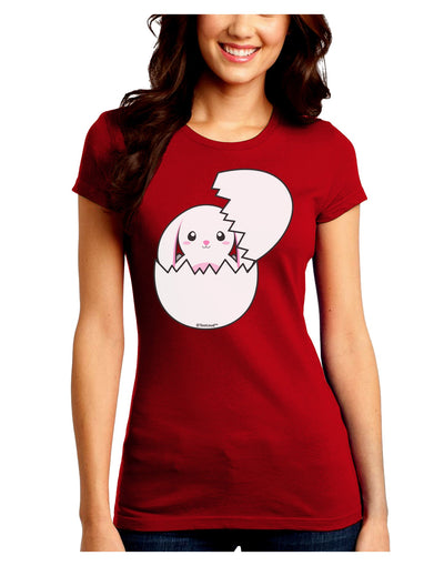 Cute Easter Bunny Hatching Juniors Crew Dark T-Shirt by TooLoud-T-Shirts Juniors Tops-TooLoud-Red-Juniors Fitted Small-Davson Sales