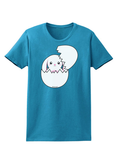 Cute Easter Bunny Hatching Womens Dark T-Shirt by TooLoud-Womens T-Shirt-TooLoud-Turquoise-X-Small-Davson Sales