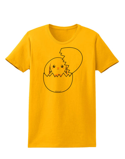 Cute Easter Bunny Hatching Womens T-Shirt by TooLoud-Womens T-Shirt-TooLoud-Gold-X-Small-Davson Sales