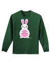 Cute Easter Bunny - Pink Adult Long Sleeve Dark T-Shirt by TooLoud-TooLoud-Dark-Green-Small-Davson Sales