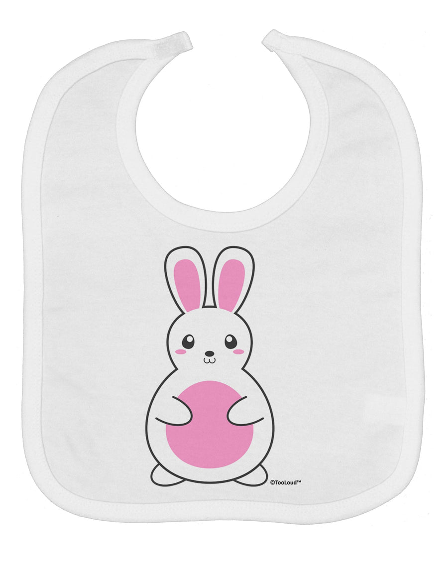 Cute Easter Bunny - Pink Baby Bib by TooLoud