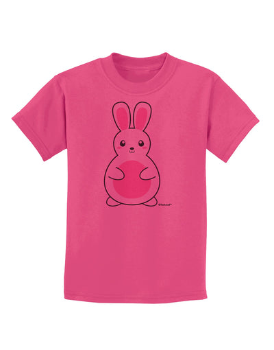 Cute Easter Bunny - Pink Childrens T-Shirt by TooLoud-Childrens T-Shirt-TooLoud-Sangria-X-Small-Davson Sales