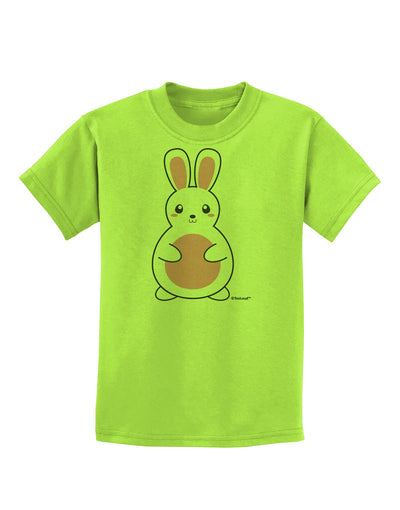 Cute Easter Bunny - Pink Childrens T-Shirt by TooLoud-Childrens T-Shirt-TooLoud-Lime-Green-X-Small-Davson Sales