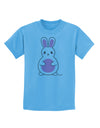 Cute Easter Bunny - Pink Childrens T-Shirt by TooLoud-Childrens T-Shirt-TooLoud-Aquatic-Blue-X-Small-Davson Sales