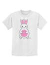 Cute Easter Bunny - Pink Childrens T-Shirt by TooLoud-Childrens T-Shirt-TooLoud-White-X-Small-Davson Sales