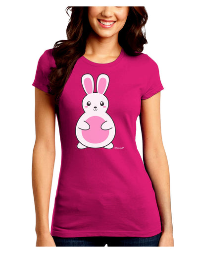 Cute Easter Bunny - Pink Juniors Crew Dark T-Shirt by TooLoud-T-Shirts Juniors Tops-TooLoud-Hot-Pink-Juniors Fitted Small-Davson Sales