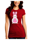 Cute Easter Bunny - Pink Juniors Crew Dark T-Shirt by TooLoud-T-Shirts Juniors Tops-TooLoud-Red-Juniors Fitted Small-Davson Sales