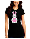 Cute Easter Bunny - Pink Juniors Crew Dark T-Shirt by TooLoud-T-Shirts Juniors Tops-TooLoud-Black-Juniors Fitted Small-Davson Sales