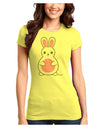 Cute Easter Bunny - Pink Juniors T-Shirt by TooLoud-Womens Juniors T-Shirt-TooLoud-Yellow-Juniors Fitted X-Small-Davson Sales