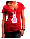 Cute Easter Bunny - Pink Juniors V-Neck Dark T-Shirt by TooLoud-Womens V-Neck T-Shirts-TooLoud-Red-Juniors Fitted Small-Davson Sales