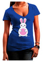 Cute Easter Bunny - Pink Juniors V-Neck Dark T-Shirt by TooLoud-Womens V-Neck T-Shirts-TooLoud-Royal-Blue-Juniors Fitted Small-Davson Sales