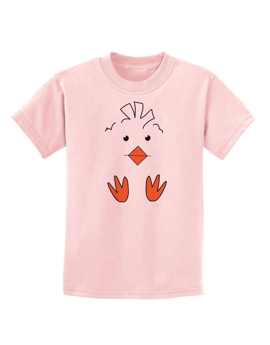 Cute Easter Chick Face Childrens T-Shirt-Childrens T-Shirt-TooLoud-White-X-Small-Davson Sales