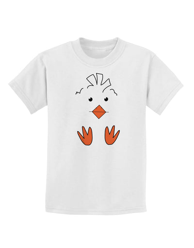Cute Easter Chick Face Childrens T-Shirt-Childrens T-Shirt-TooLoud-White-X-Small-Davson Sales