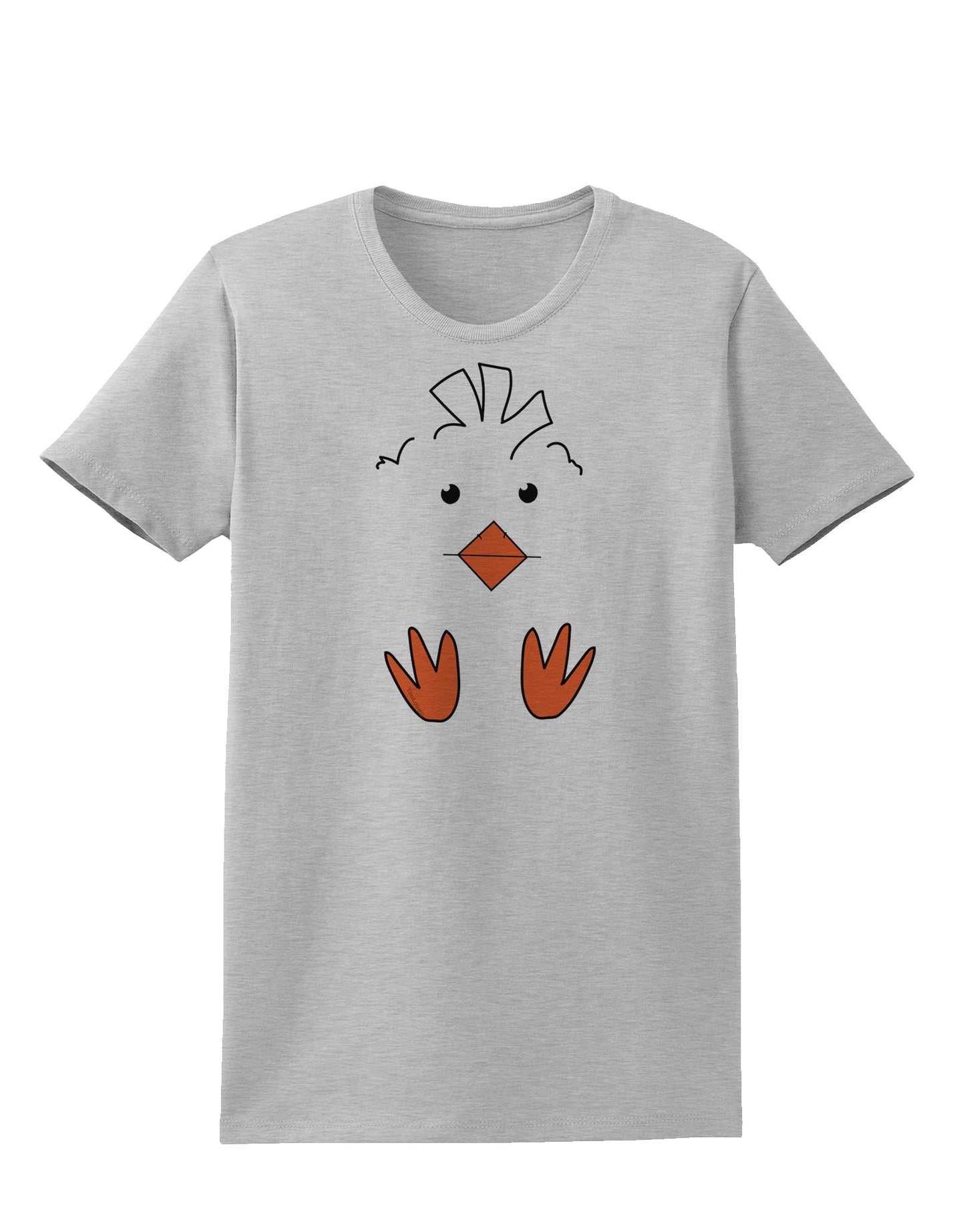 Cute Easter Chick Face Womens T-Shirt-Womens T-Shirt-TooLoud-AshGray-X-Small-Davson Sales