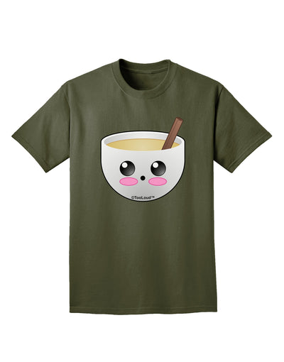 Cute Egg Nog Design - Adult Dark T-Shirt by TooLoud-Mens T-Shirt-TooLoud-Military-Green-Small-Davson Sales