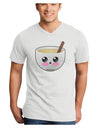 Cute Egg Nog Design - Adult V-Neck T-shirt by TooLoud-Mens V-Neck T-Shirt-TooLoud-White-Small-Davson Sales