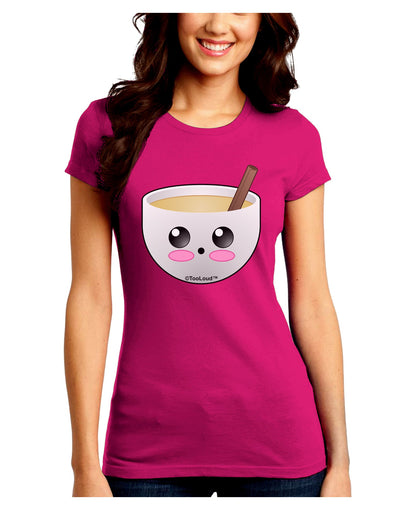 Cute Egg Nog Design - Juniors Crew Dark T-Shirt by TooLoud-T-Shirts Juniors Tops-TooLoud-Hot-Pink-Juniors Fitted Small-Davson Sales