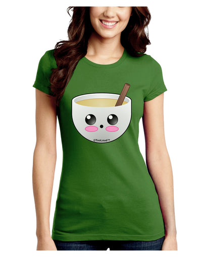 Cute Egg Nog Design - Juniors Crew Dark T-Shirt by TooLoud-T-Shirts Juniors Tops-TooLoud-Kiwi-Green-Juniors Fitted X-Small-Davson Sales