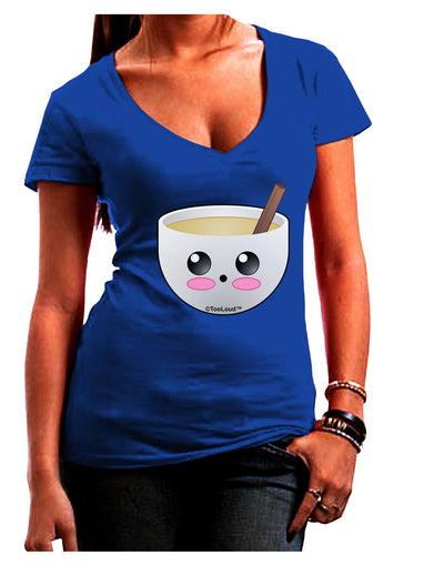 Cute Egg Nog Design - Juniors V-Neck Dark T-Shirt by TooLoud-Womens V-Neck T-Shirts-TooLoud-Royal-Blue-Juniors Fitted Small-Davson Sales