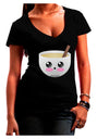 Cute Egg Nog Design - Juniors V-Neck Dark T-Shirt by TooLoud-Womens V-Neck T-Shirts-TooLoud-Black-Juniors Fitted Small-Davson Sales