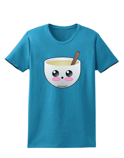 Cute Egg Nog Design - Womens Dark T-Shirt by TooLoud-Womens T-Shirt-TooLoud-Turquoise-X-Small-Davson Sales