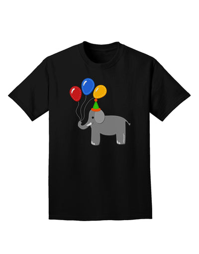 Cute Elephant with Balloons Adult Dark T-Shirt-Mens T-Shirt-TooLoud-Black-Small-Davson Sales