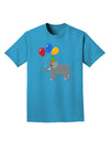 Cute Elephant with Balloons Adult Dark T-Shirt-Mens T-Shirt-TooLoud-Turquoise-Small-Davson Sales