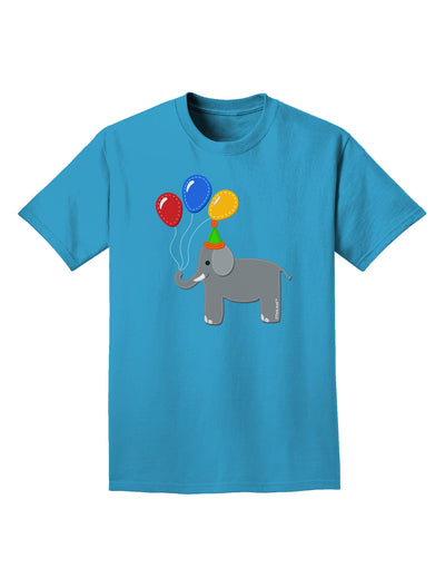 Cute Elephant with Balloons Adult Dark T-Shirt-Mens T-Shirt-TooLoud-Turquoise-Small-Davson Sales