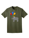 Cute Elephant with Balloons Adult Dark T-Shirt-Mens T-Shirt-TooLoud-Military-Green-Small-Davson Sales