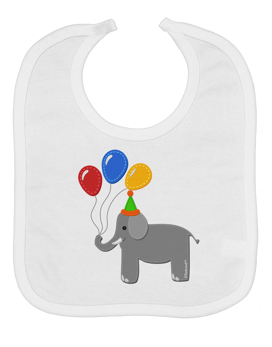 Cute Elephant with Balloons Baby Bib