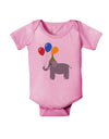 Cute Elephant with Balloons Baby Romper Bodysuit-Baby Romper-TooLoud-Light-Pink-06-Months-Davson Sales