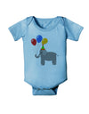 Cute Elephant with Balloons Baby Romper Bodysuit-Baby Romper-TooLoud-Light-Blue-06-Months-Davson Sales