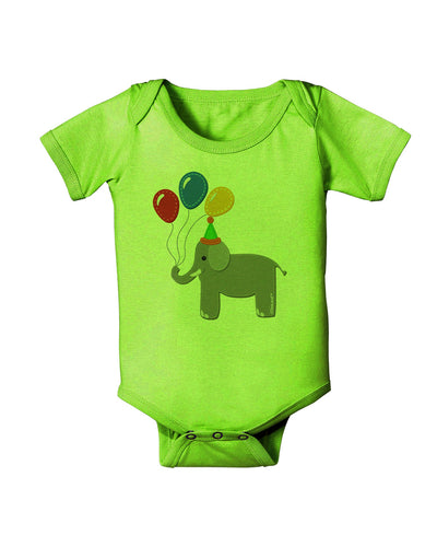 Cute Elephant with Balloons Baby Romper Bodysuit-Baby Romper-TooLoud-Lime-Green-06-Months-Davson Sales