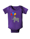 Cute Elephant with Balloons Baby Romper Bodysuit Dark-Baby Romper-TooLoud-Purple-06-Months-Davson Sales