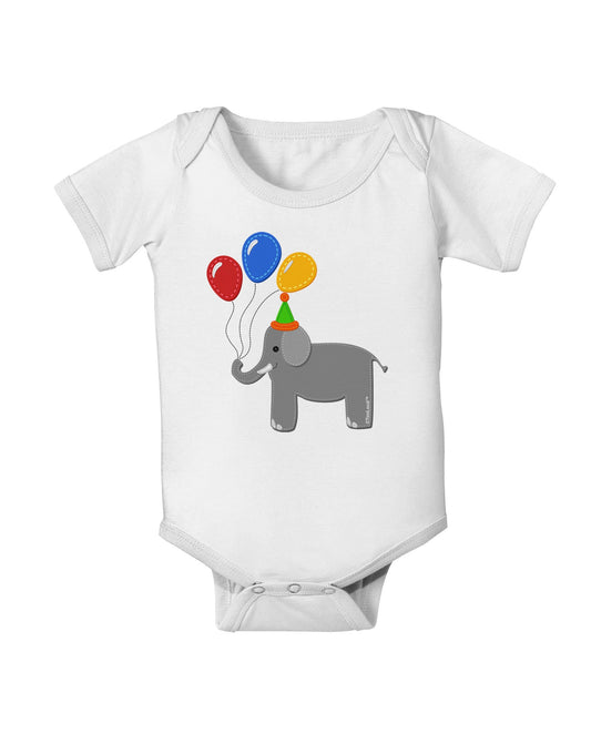 Cute Elephant with Balloons Baby Romper Bodysuit-Baby Romper-TooLoud-White-06-Months-Davson Sales