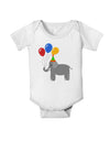 Cute Elephant with Balloons Baby Romper Bodysuit-Baby Romper-TooLoud-White-06-Months-Davson Sales