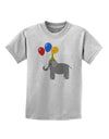 Cute Elephant with Balloons Childrens T-Shirt-Childrens T-Shirt-TooLoud-AshGray-X-Small-Davson Sales