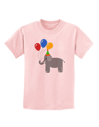 Cute Elephant with Balloons Childrens T-Shirt-Childrens T-Shirt-TooLoud-PalePink-X-Small-Davson Sales