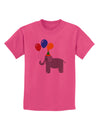 Cute Elephant with Balloons Childrens T-Shirt-Childrens T-Shirt-TooLoud-Sangria-X-Small-Davson Sales