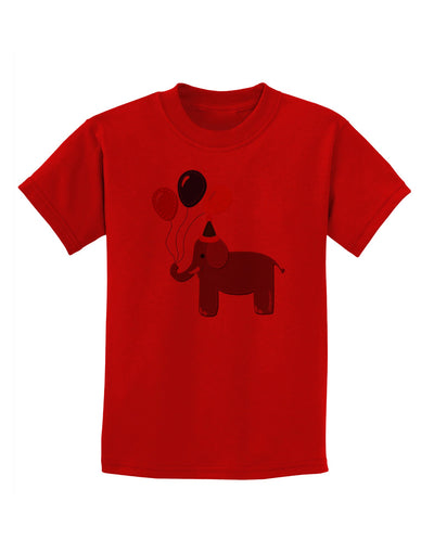 Cute Elephant with Balloons Childrens T-Shirt-Childrens T-Shirt-TooLoud-Red-X-Small-Davson Sales