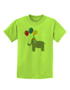 Cute Elephant with Balloons Childrens T-Shirt-Childrens T-Shirt-TooLoud-Lime-Green-X-Small-Davson Sales