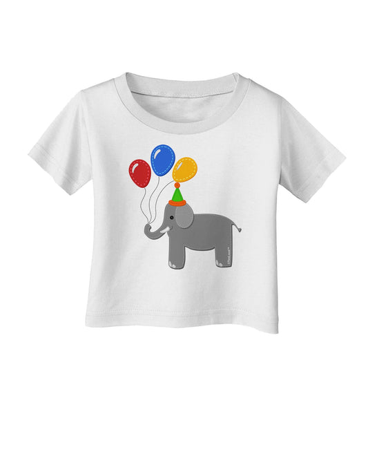 Cute Elephant with Balloons Infant T-Shirt-Infant T-Shirt-TooLoud-White-06-Months-Davson Sales