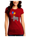 Cute Elephant with Balloons Juniors Crew Dark T-Shirt-T-Shirts Juniors Tops-TooLoud-Red-Juniors Fitted Small-Davson Sales