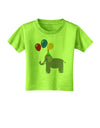 Cute Elephant with Balloons Toddler T-Shirt-Toddler T-Shirt-TooLoud-Lime-Green-2T-Davson Sales