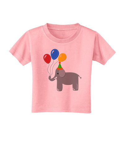 Cute Elephant with Balloons Toddler T-Shirt-Toddler T-Shirt-TooLoud-Candy-Pink-2T-Davson Sales