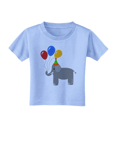 Cute Elephant with Balloons Toddler T-Shirt-Toddler T-Shirt-TooLoud-Aquatic-Blue-2T-Davson Sales