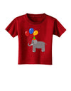 Cute Elephant with Balloons Toddler T-Shirt Dark-Toddler T-Shirt-TooLoud-Red-2T-Davson Sales