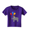 Cute Elephant with Balloons Toddler T-Shirt Dark-Toddler T-Shirt-TooLoud-Purple-2T-Davson Sales