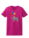 Cute Elephant with Balloons Womens Dark T-Shirt-TooLoud-Hot-Pink-Small-Davson Sales